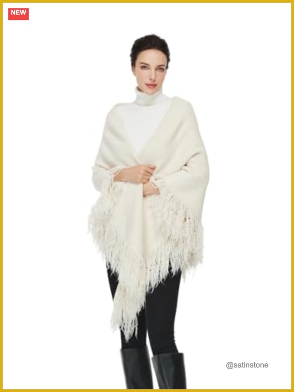 Wool Scarf with Tassel Pashmina Shawl Wrap for Evening Dress Travel Blanket